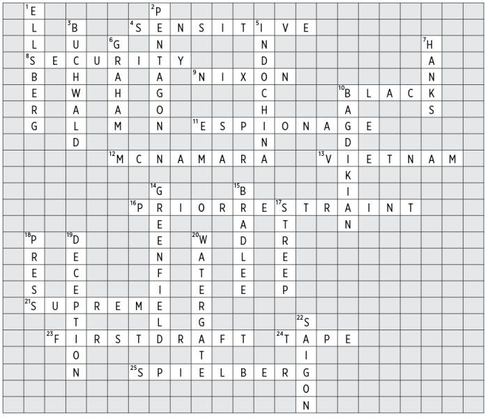 History buff's crossword plus american government and economics answer key